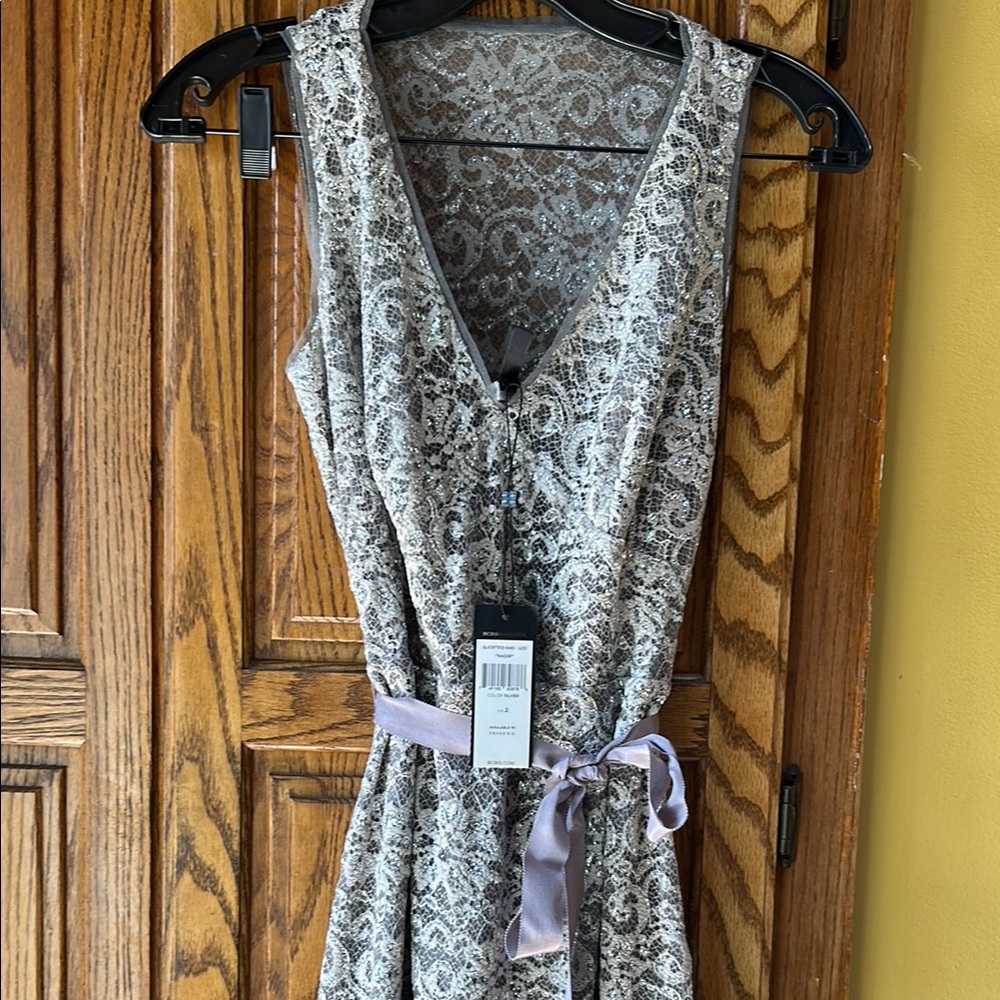 BCBGMaxAzria Silver evening gown